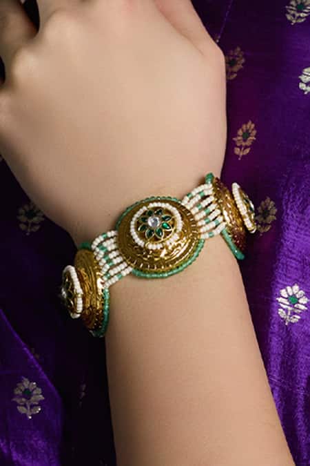 Joules by Radhika Royal Petal Embellished Bracelet 
