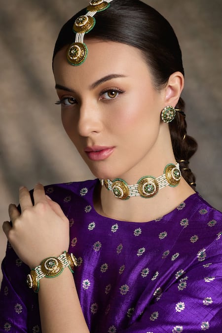 Joules by Radhika Royal Petal Embellished Bracelet 