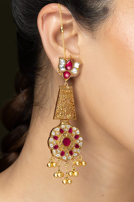 Joules by Radhika Royal Blossom Kaan Chain Earrings 