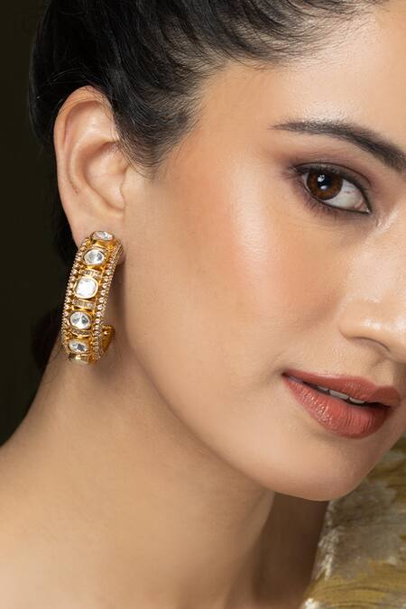 Joules by Radhika Polki Embellished Halo Hoops 