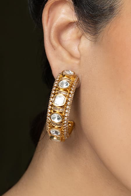 Joules by Radhika Polki Embellished Halo Hoops 