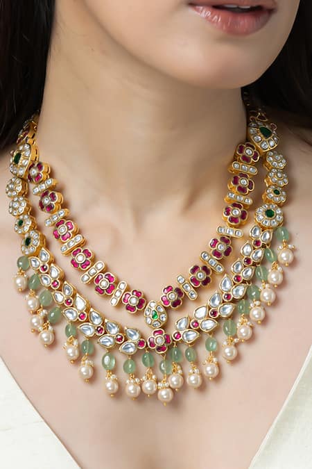 Joules by Radhika Layered Embellished Necklace 