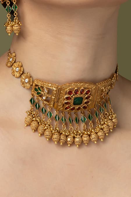 Joules by Radhika Mughal Window Choker Necklace Set