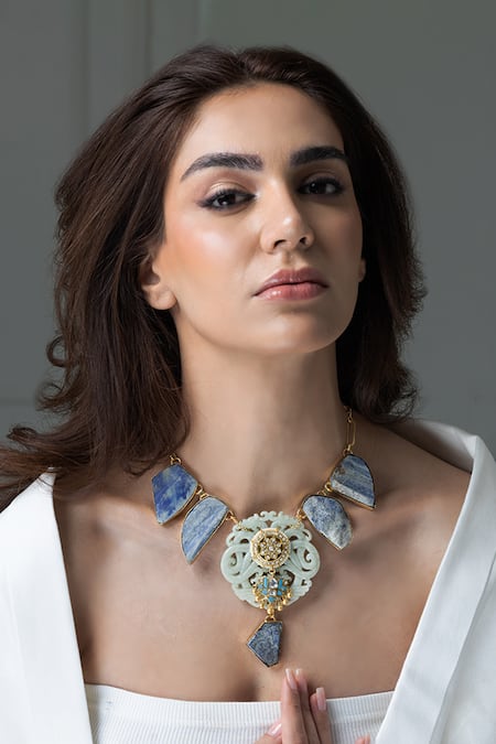 Joules by Radhika Carved Imperial Blue Necklace 