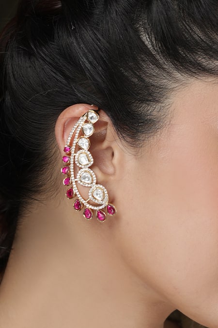 Joules by Radhika Stone Embellished Ear Cuffs - Set of 2 