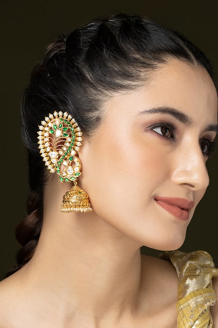 Joules by Radhika Pearl Embellished Ear Cuff Jhumkas - Set of 2 