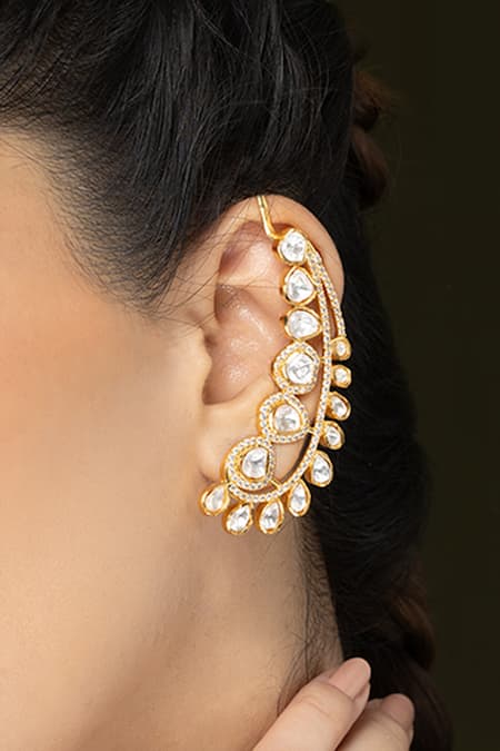 Joules by Radhika Polki Embellished Climber Ear Cuffs - Set of 2 