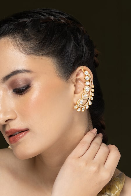 Joules by Radhika Polki Embellished Climber Ear Cuffs - Set of 2 