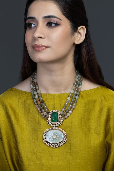 Joules by Radhika Muse Bead Embellished Pendant Necklace