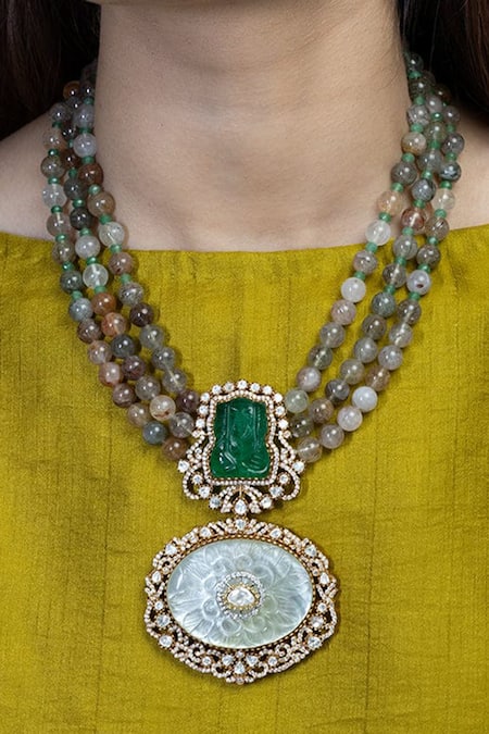 Joules by Radhika Muse Bead Embellished Pendant Necklace