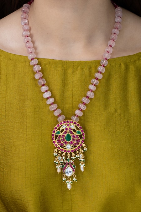 Joules by Radhika Royal Peacock Embellished Pendant Necklace