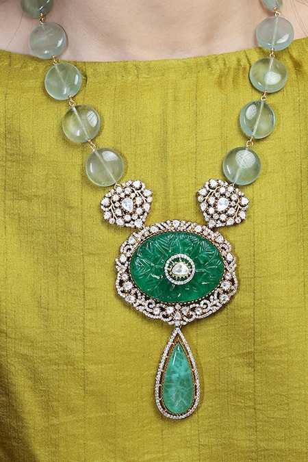 Joules by Radhika Verdant Oval Medallion Pendant Necklace