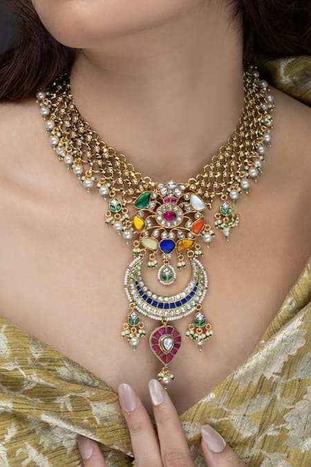 Joules by Radhika Rivaah Embellished Pendant Necklace 