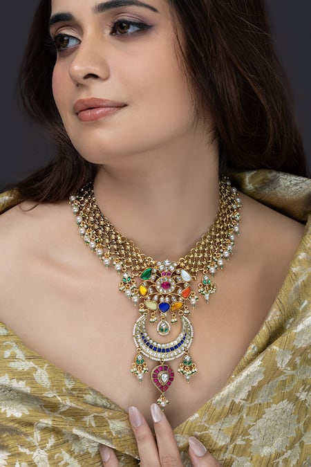 Joules by Radhika Rivaah Embellished Pendant Necklace 