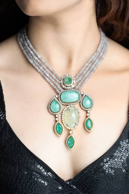 Joules by Radhika Manika Embellished Pendant Necklace 