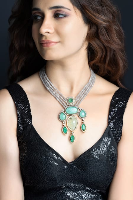 Joules by Radhika Manika Embellished Pendant Necklace 