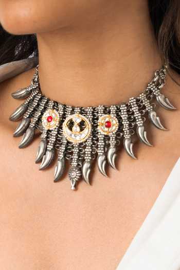 Joules by Radhika Ornate Tribal Statement Necklace
