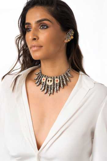 Joules by Radhika Ornate Tribal Statement Necklace