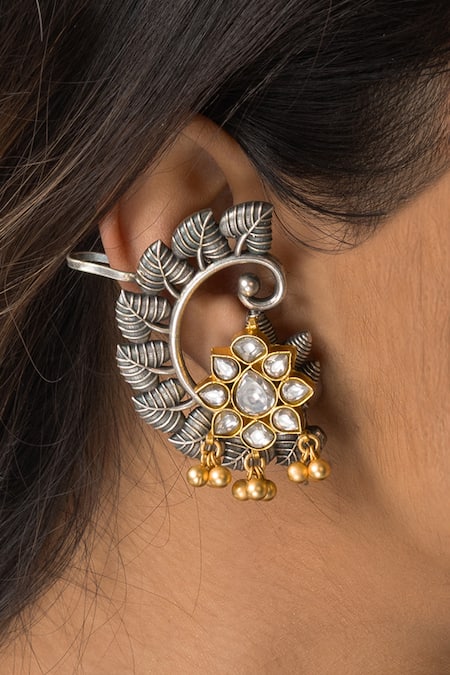 Joules by Radhika Gold Plated Beads, Stones Ornate Floral Cluster Earrings Online at Aza Fashions Joules by Radhika_Gold Plated Beads, Stones Ornate Floral Cluster Earrings _Online_at_Aza_Fashions
