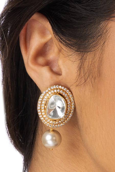 Joules by Radhika Uncut Stone Embellished Earrings 