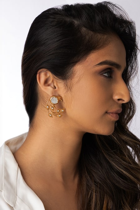 Joules by Radhika Cluster Stone Embellished Drop Earrings 