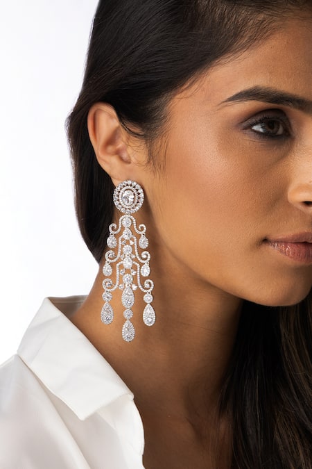 Joules by Radhika Royal Stone Embellished Dangler Earrings 