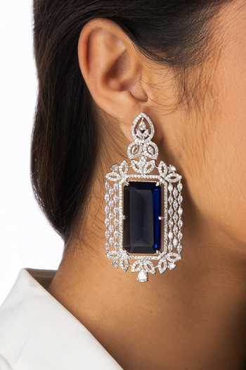 Joules by Radhika_Blue Stones Regal Embellished Earrings _Online_at_Aza_Fashions