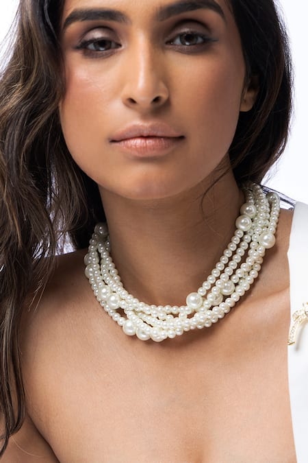 Joules by Radhika Pearl Embellished Aura Necklace 