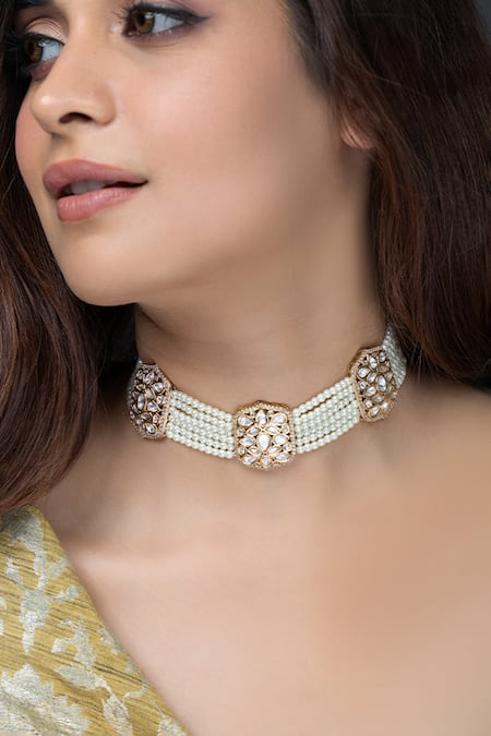 Joules by Radhika Bead Embellished Layered Choker