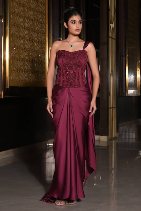 Nikunj By NIIDHI BAJAJ Laila Draped Saree With Corset 