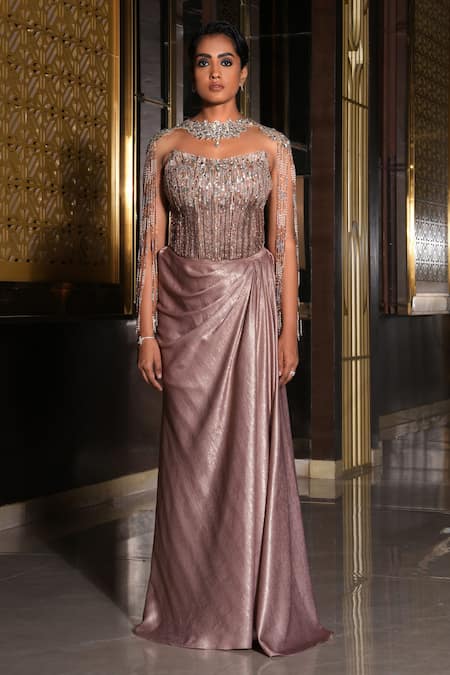 Nikunj By NIIDHI BAJAJ Afsana Draped Skirt Set 