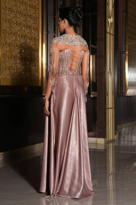 Nikunj By NIIDHI BAJAJ Afsana Draped Skirt Set 