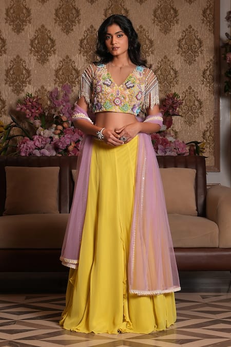 Nikunj By NIIDHI BAJAJ Anaya Ruffle Lehenga Set 