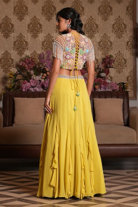 Nikunj By NIIDHI BAJAJ Anaya Ruffle Lehenga Set 
