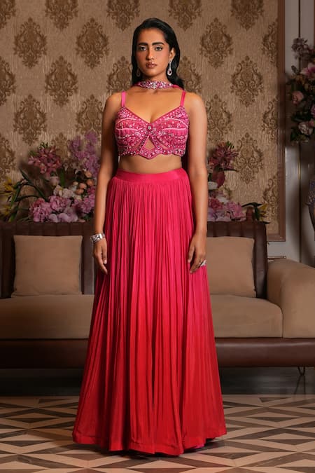 Nikunj By NIIDHI BAJAJ Alina Pleated Lehenga Set 