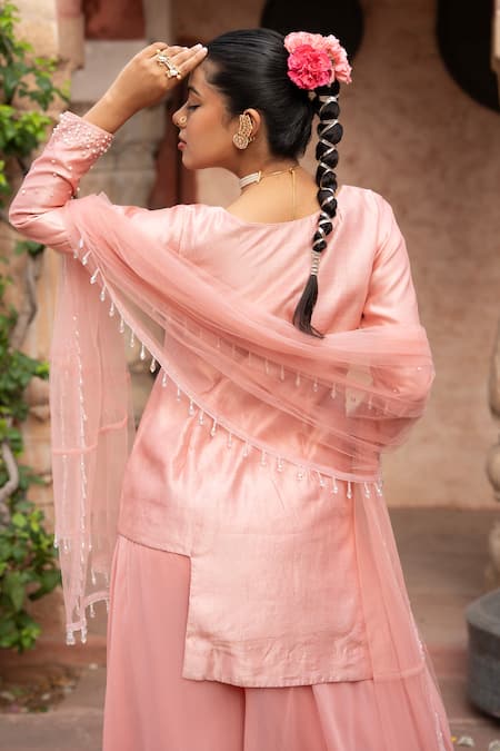 Nikunj By NIIDHI BAJAJ Asymmetric Kurta Sharara Set 