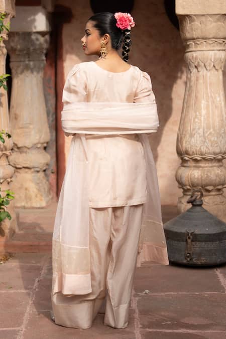 Nikunj By NIIDHI BAJAJ Hand Embroidered Kurta Farshi Salwar Set 