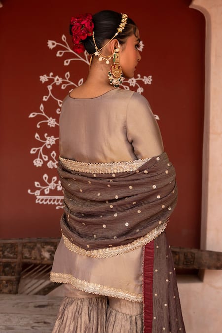 Nikunj By NIIDHI BAJAJ Shahbano Hand Work Kurta Gharara Set 