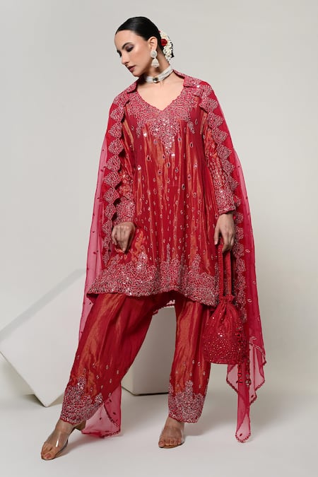 OHH CROW Mirror Work Kurta Set 