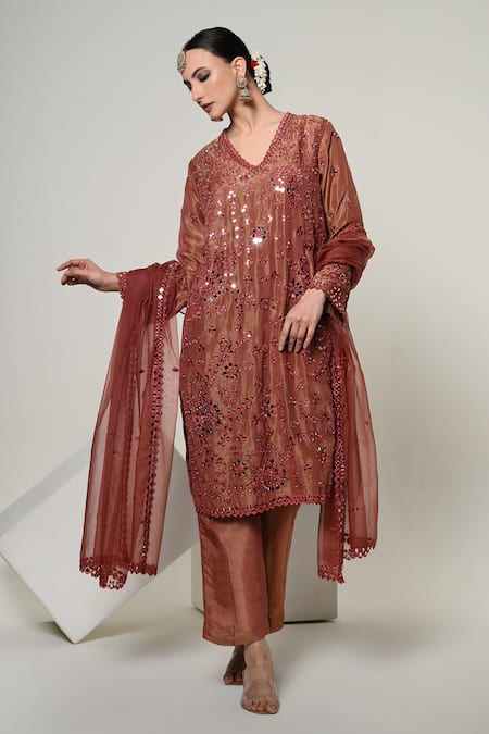 OHH CROW Mirror Work Kurta Set 