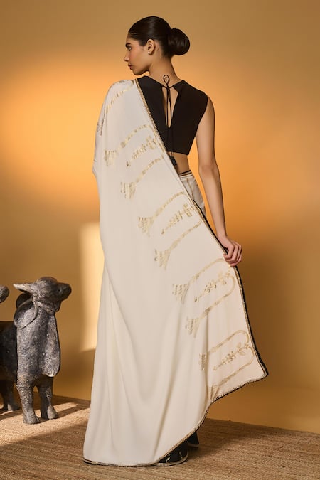 Masaba Tribal Pillar Saree With Unstitched Blouse Piece 