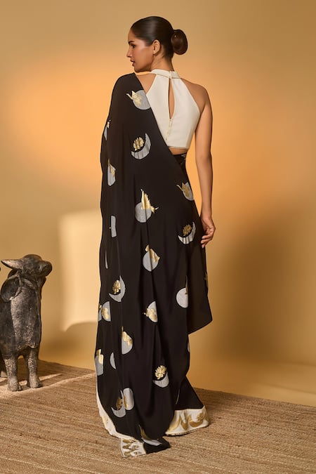 Masaba Polka All Charms Saree With Unstitched Blouse Piece 