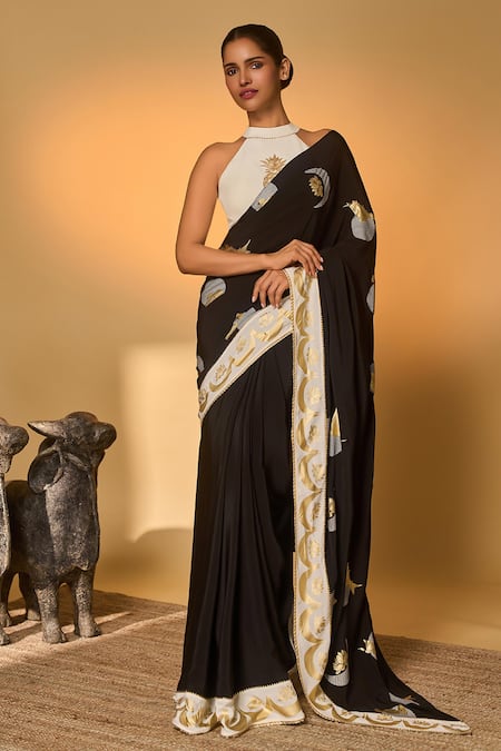 Masaba Polka All Charms Saree With Unstitched Blouse Piece 