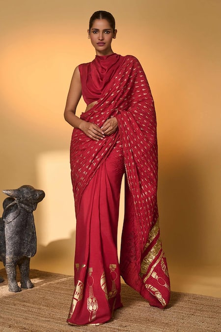 Masaba Tribal Mask Saree With Unstitched Blouse Piece 