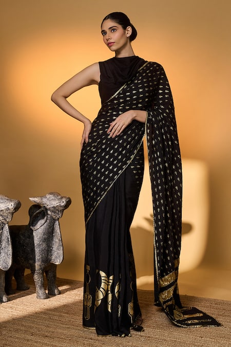 Masaba Tribal Mask Saree With Unstitched Blouse Piece 