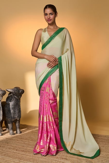 Masaba Turtle Tale Saree With Unstitched Blouse Piece 
