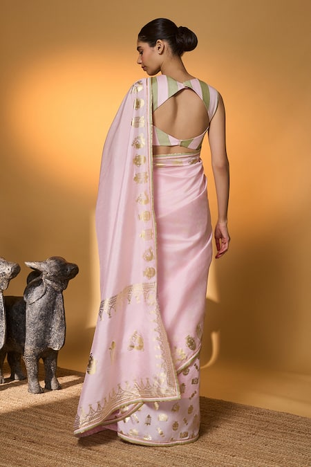 Masaba All Charms Printed Saree With Unstitched Blouse Piece 