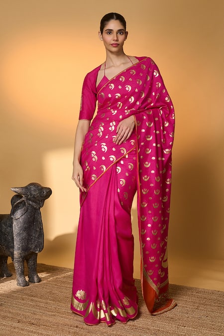 Masaba Chand Phool Saree With Unstitched Blouse Piece 