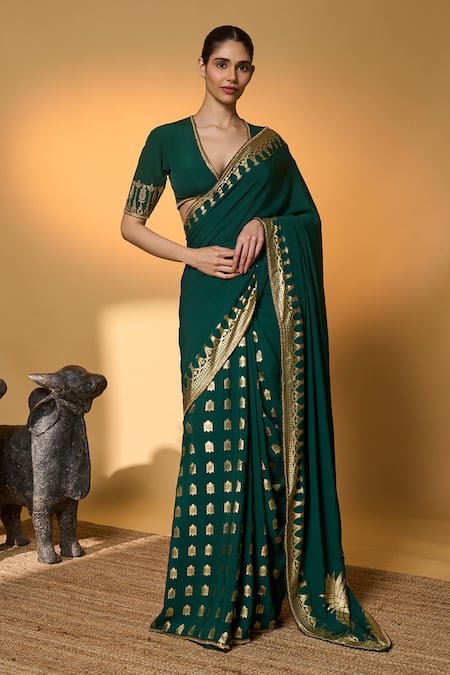 Masaba Amber Arches Saree With Unstitched Blouse Piece 