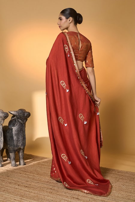 Masaba Coastal Crescent Saree With Unstitched Blouse Piece 